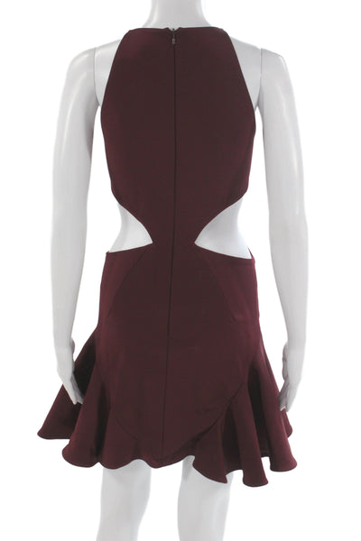 Cushnie Et Ochs Women Red Bodycon Mini Dress High Neck Sleeveless Size 2