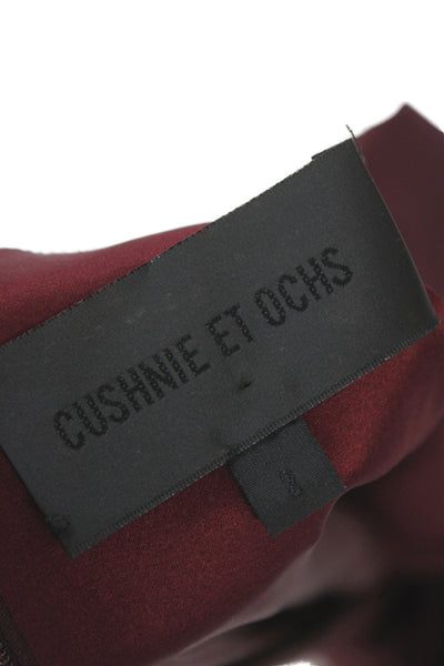 Cushnie Et Ochs Women Red Bodycon Mini Dress High Neck Sleeveless Size 2