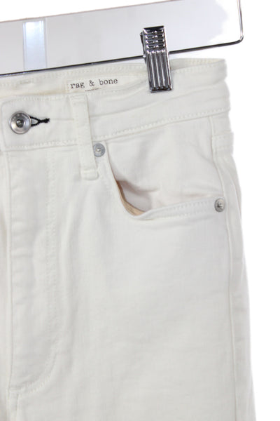 Rag & Bone Women Straight White High Rise Jeans Inseam 34 Size 25