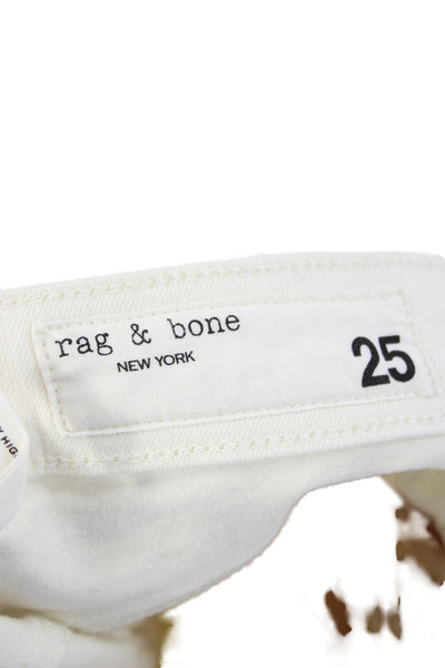 Rag & Bone Women Straight White High Rise Jeans Inseam 34 Size 25