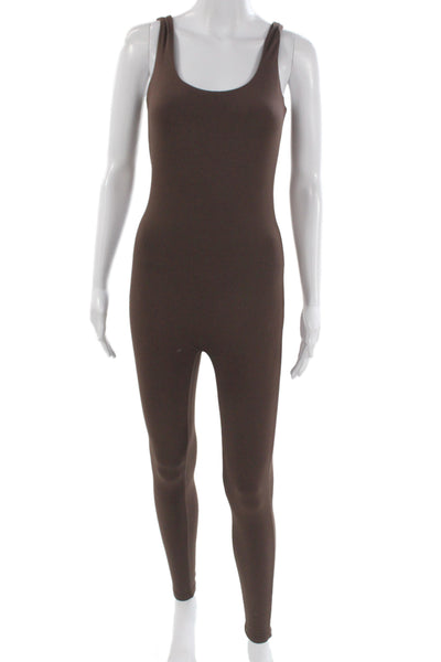 Bump Suit Women Maternity Sleeveless Scoop Neck Brown Catsuit Size S