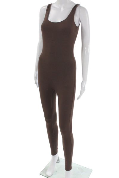 Bump Suit Women Maternity Sleeveless Scoop Neck Brown Catsuit Size S