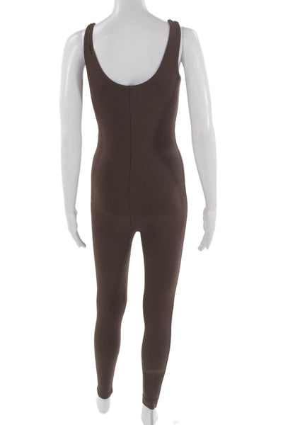 Bump Suit Women Maternity Sleeveless Scoop Neck Brown Catsuit Size S