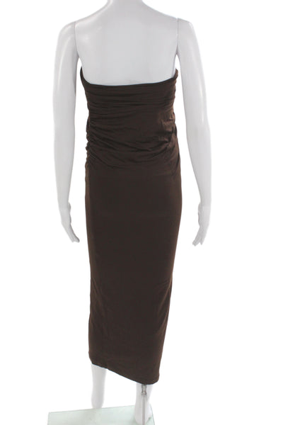 Venroy Women Sleeveless Bodycon Maxi Dress Brown Polyester Beach Size S