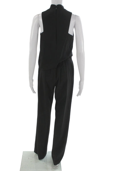 Halston Heritage Womens High Neck Sleeveless Black Jumpsuit Size 0