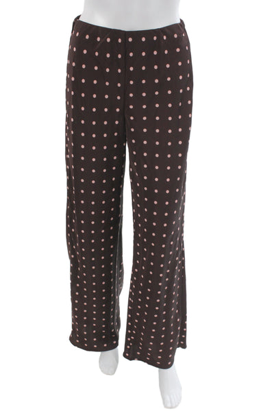 Madison Women Retro Brown Polka Dot Polyester Pants Size S