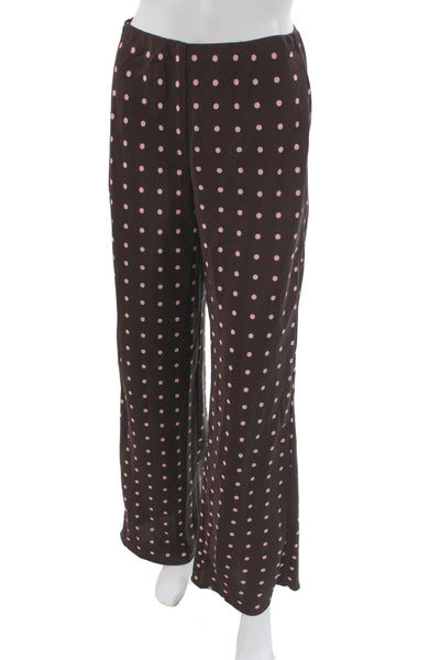 Madison Women Retro Brown Polka Dot Polyester Pants Size S