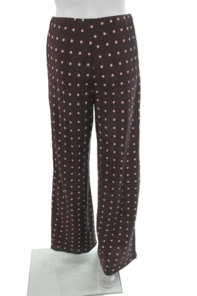 Madison Women Retro Brown Polka Dot Polyester Pants Size S