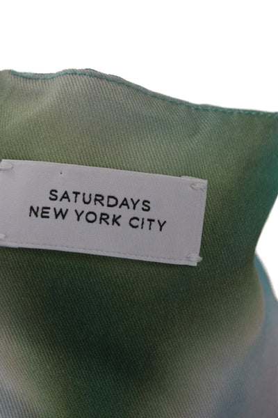 Saturdays NYC Womens Blue Square Neck Graphic Camisole Sleeveless Size 4