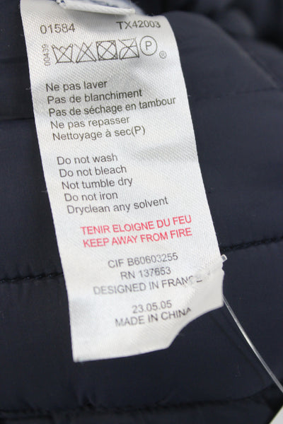 Tartine et Chocolat Boys Front Zip Hooded Reversible Jacket Navy Blue Size 6