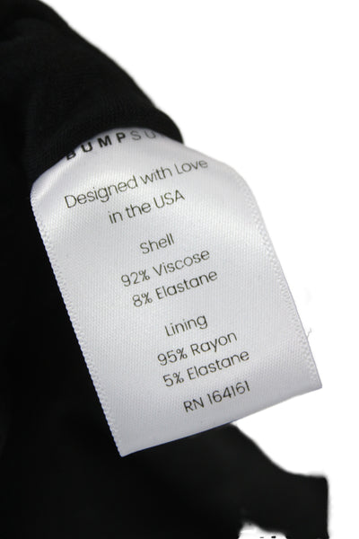 Bump Suit Womens Bodycon Midi Dress Black Long Sleeve Zip Maternity Size XS