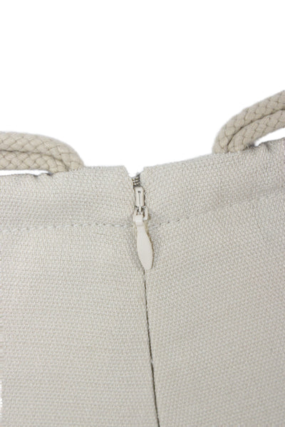 Dion Lee Women Dress Pants Beige Drawstring Polyester Elastane Inseam 29 Size 0