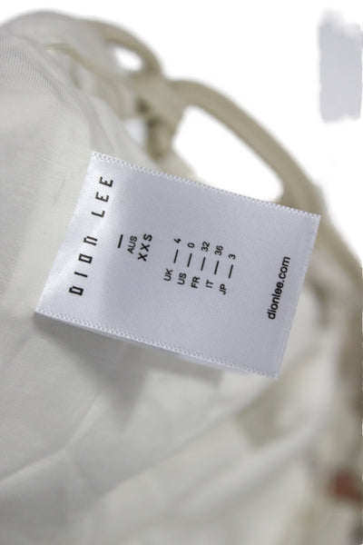 Dion Lee Women Dress Pants Beige Drawstring Polyester Elastane Inseam 29 Size 0