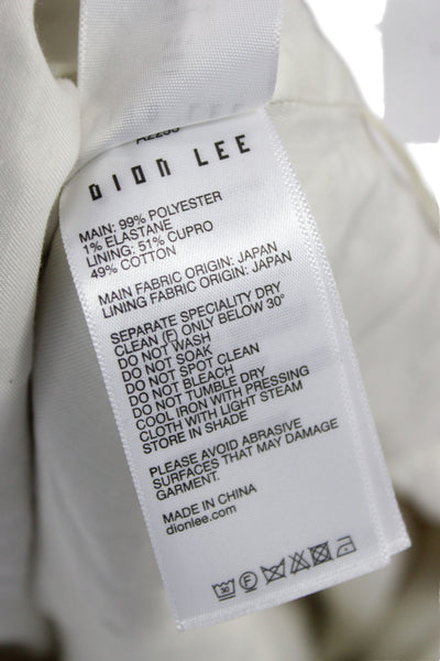 Dion Lee Women Dress Pants Beige Drawstring Polyester Elastane Inseam 29 Size 0