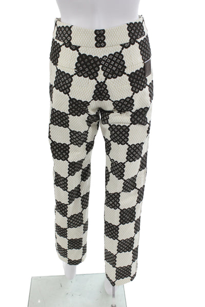 Louis Vuitton Women Beige Check Polyester Cotton Zip Pants Size 34