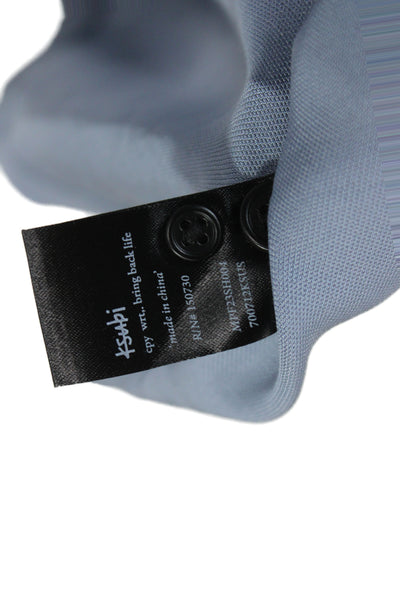 Ksubi Mens Light Blue Short Sleeve Collared Button Up Shirt Solid Size M