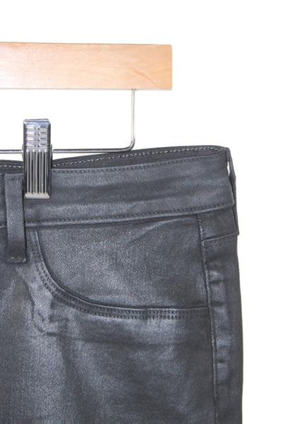 L'Agence Womens Cropped Black Pants Stretch Cotton Size 30