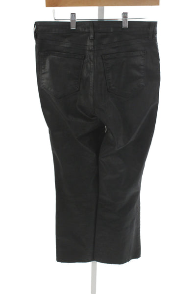 L'Agence Womens Cropped Black Pants Stretch Cotton Size 30