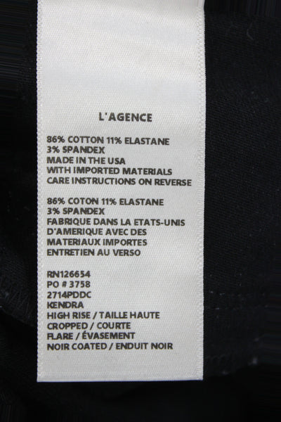 L'Agence Womens Cropped Black Pants Stretch Cotton Size 30