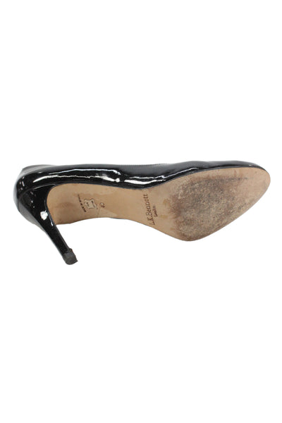 L.K. Bennett Womens Shiny Leather High Heels Pumps Shoes Black Size 10
