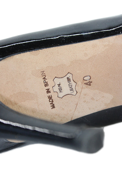 L.K. Bennett Womens Shiny Leather High Heels Pumps Shoes Black Size 10
