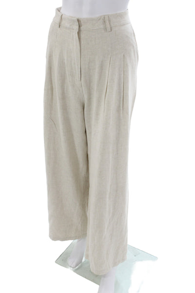 Lulus Women Beige Dress Pants Hook & Eye Solid Beach Size XL