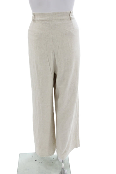 Lulus Women Beige Dress Pants Hook & Eye Solid Beach Size XL