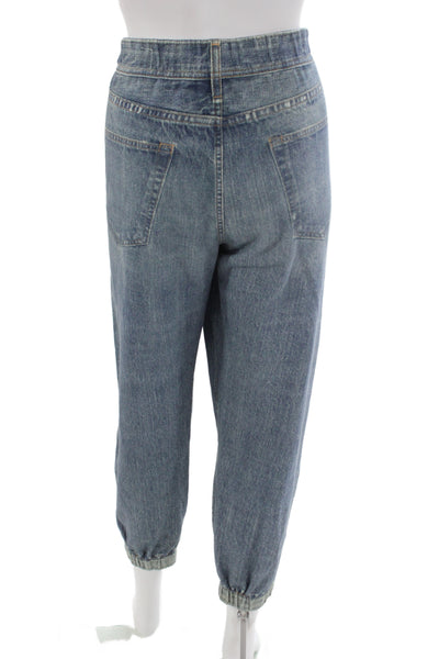 Rag & Bone Womens Cropped Boyfriend Blue Cotton Jeans Size L