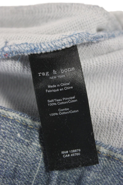 Rag & Bone Womens Cropped Boyfriend Blue Cotton Jeans Size L
