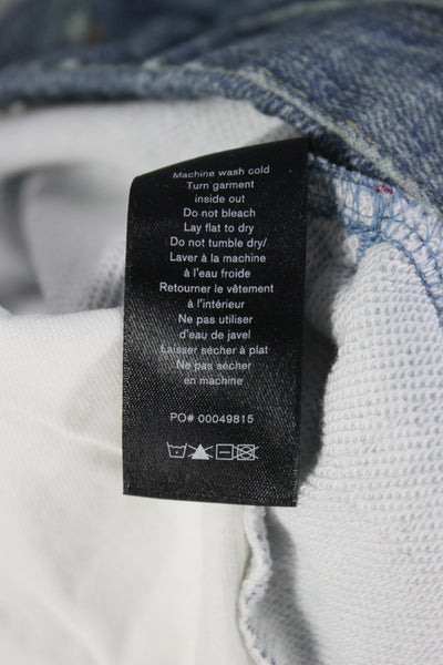 Rag & Bone Womens Cropped Boyfriend Blue Cotton Jeans Size L