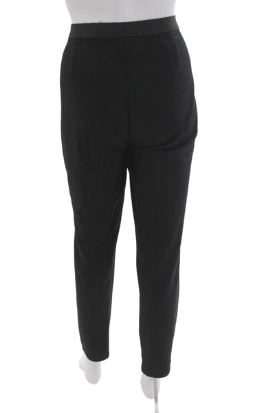 Eileen Fisher Unisex Ankle Dress Pants Leather Black Size M