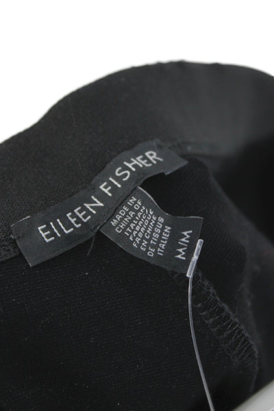 Eileen Fisher Unisex Ankle Dress Pants Leather Black Size M