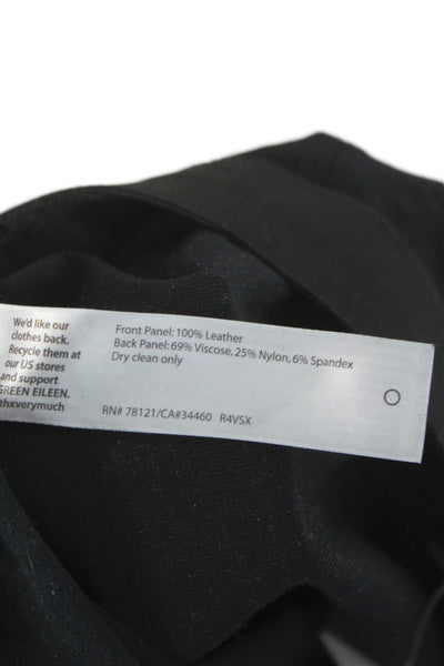 Eileen Fisher Unisex Ankle Dress Pants Leather Black Size M