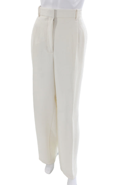 Wilfred Women Dress Pants White Button Polyester Size 12