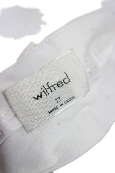 Wilfred Women Dress Pants White Button Polyester Size 12