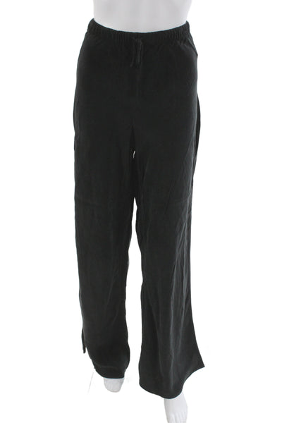 Left on Friday Womens Black Sweatpants Drawstring Japanese Cupro Size L