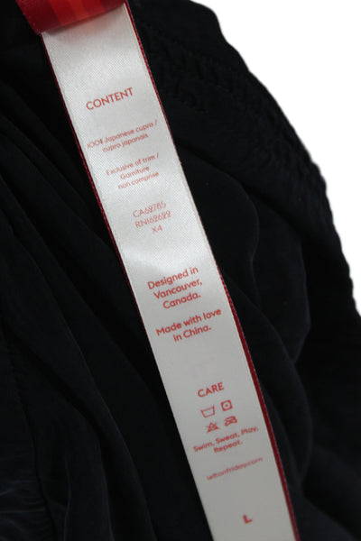 Left on Friday Womens Black Sweatpants Drawstring Japanese Cupro Size L