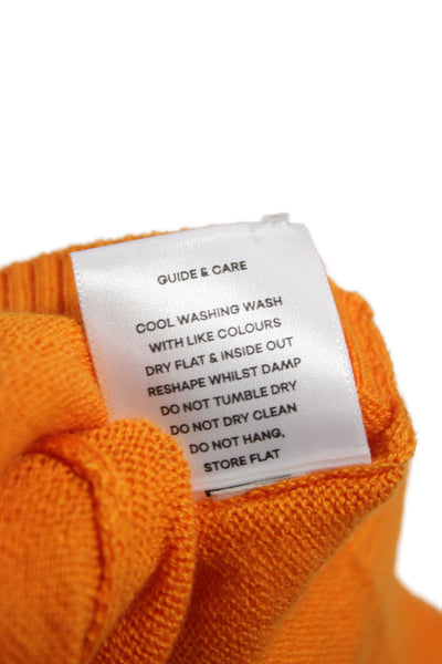 Imnot Knitwear Women Camisole Square Neck Orange Sleeveless Size S