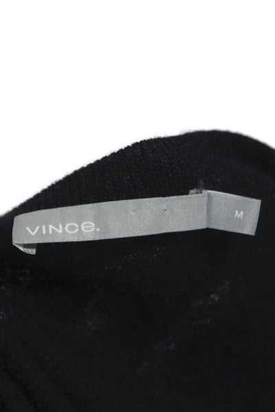 Vince Unisex Cashmere Pullover Sweater Dark Blue Crew Neck Long Sleeve Size M