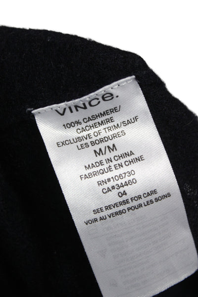 Vince Unisex Cashmere Pullover Sweater Dark Blue Crew Neck Long Sleeve Size M