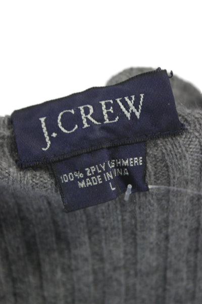 J Crew Unisex Pullover 100% Cashmere Gray Crew Neck Long Sleeve Size L