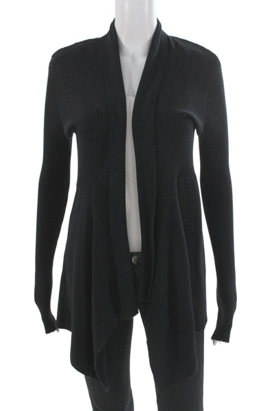 Cotton By Autumn Cashmere Womens Black 100% Cotton Cardigan Sweater Size L