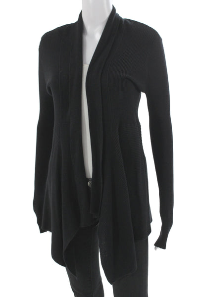 Cotton By Autumn Cashmere Womens Black 100% Cotton Cardigan Sweater Size L