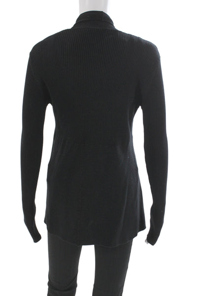 Cotton By Autumn Cashmere Womens Black 100% Cotton Cardigan Sweater Size L