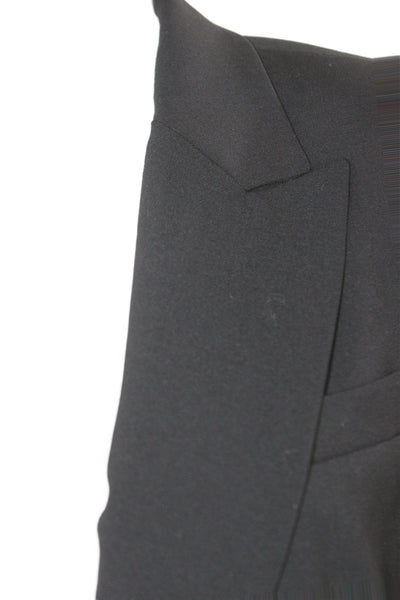 Theory Unisex Black Collared Buttoned Blazer Long Sleeve Wool Blend Size 12
