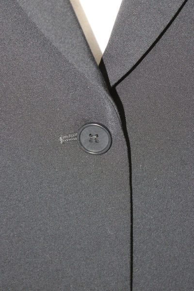 Theory Unisex Black Collared Buttoned Blazer Long Sleeve Wool Blend Size 12
