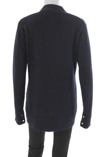 Claridge + King Unisex Navy Cashmere V Neck Button Cardigan Size M