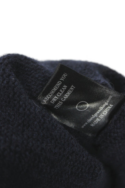 Claridge + King Unisex Navy Cashmere V Neck Button Cardigan Size M