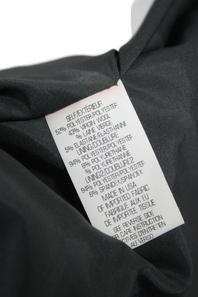 Theory Unisex Dark Gray Blazer Collared Button Long Sleeve Wool Blend Size 12