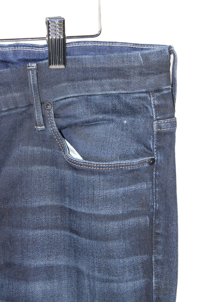 Mother Womens Skinny Cropped Ankle Jeans Dark Blue High Rise Size 32